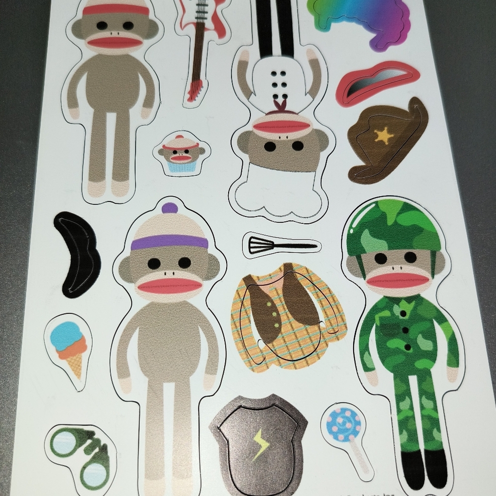 Sock Monkey Character Magnets New NWOT